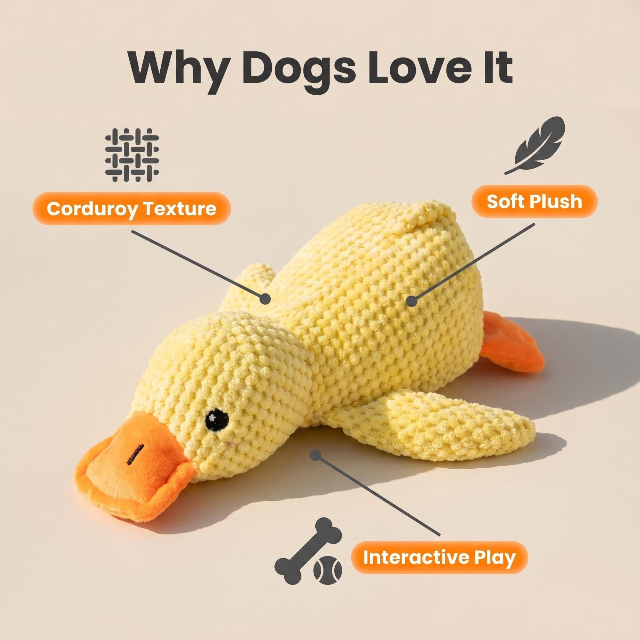 Squeaky Duck Dog Toy – Soft Plush Toy for Small & Medium Dogs
